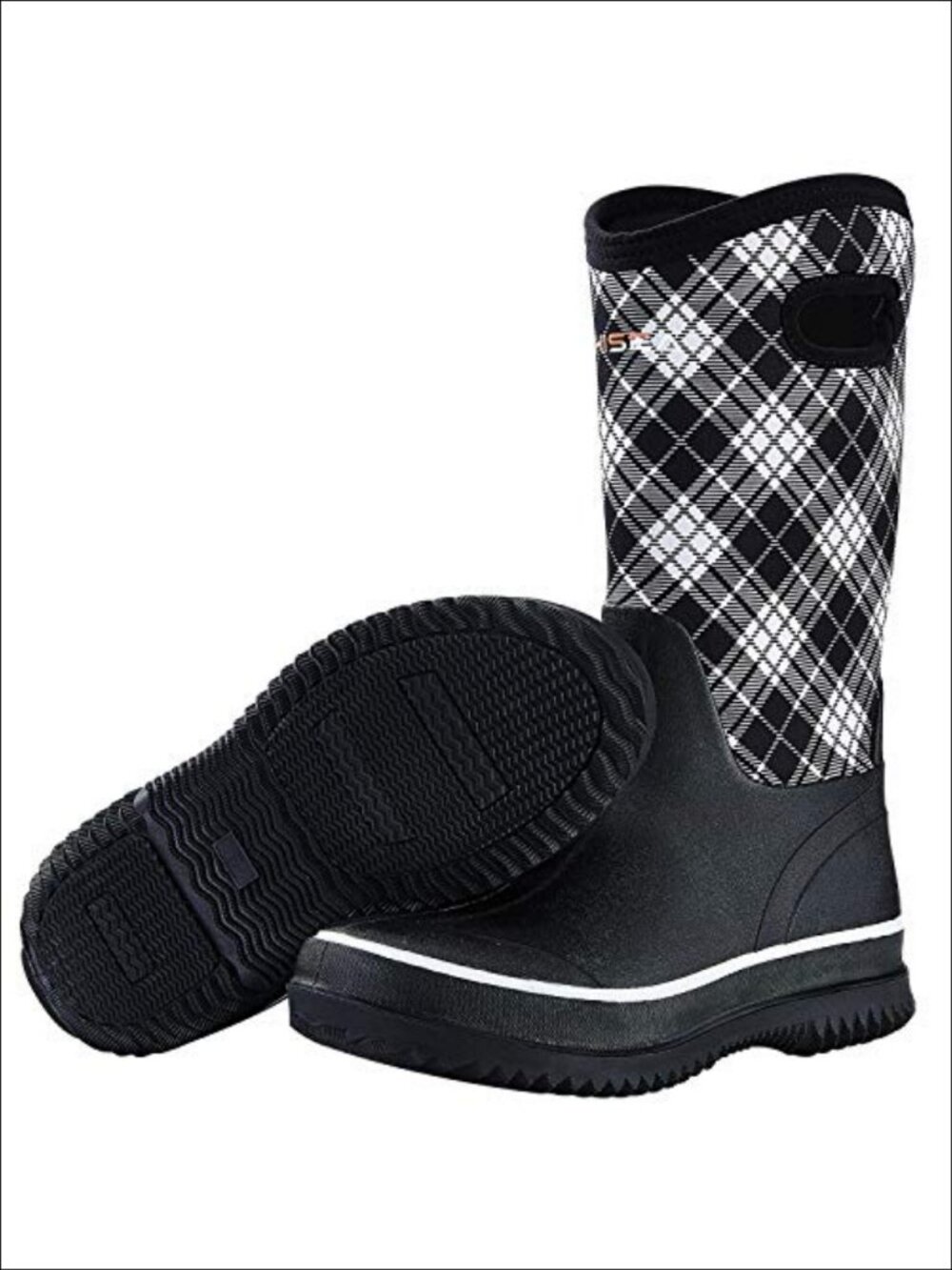 HISEA Women's Waterproof Mid Calf Neoprene Rubber Rain Boots